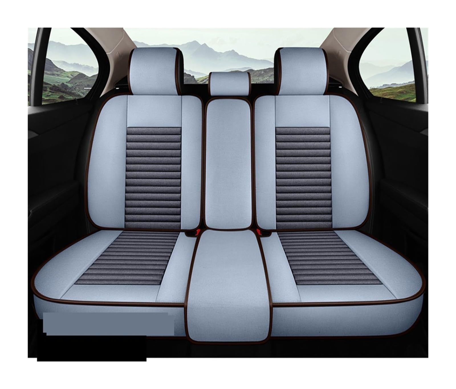 LADPZJNW Autositzbezüge Für T&oyota Für Prius Für CHR Land Cruiser 100 200 Auto Innen Zubehör Flachs Auto Sitz Abdeckung. Sitzbezügesets(Grey,Car Rear seat Cushion) von LADPZJNW