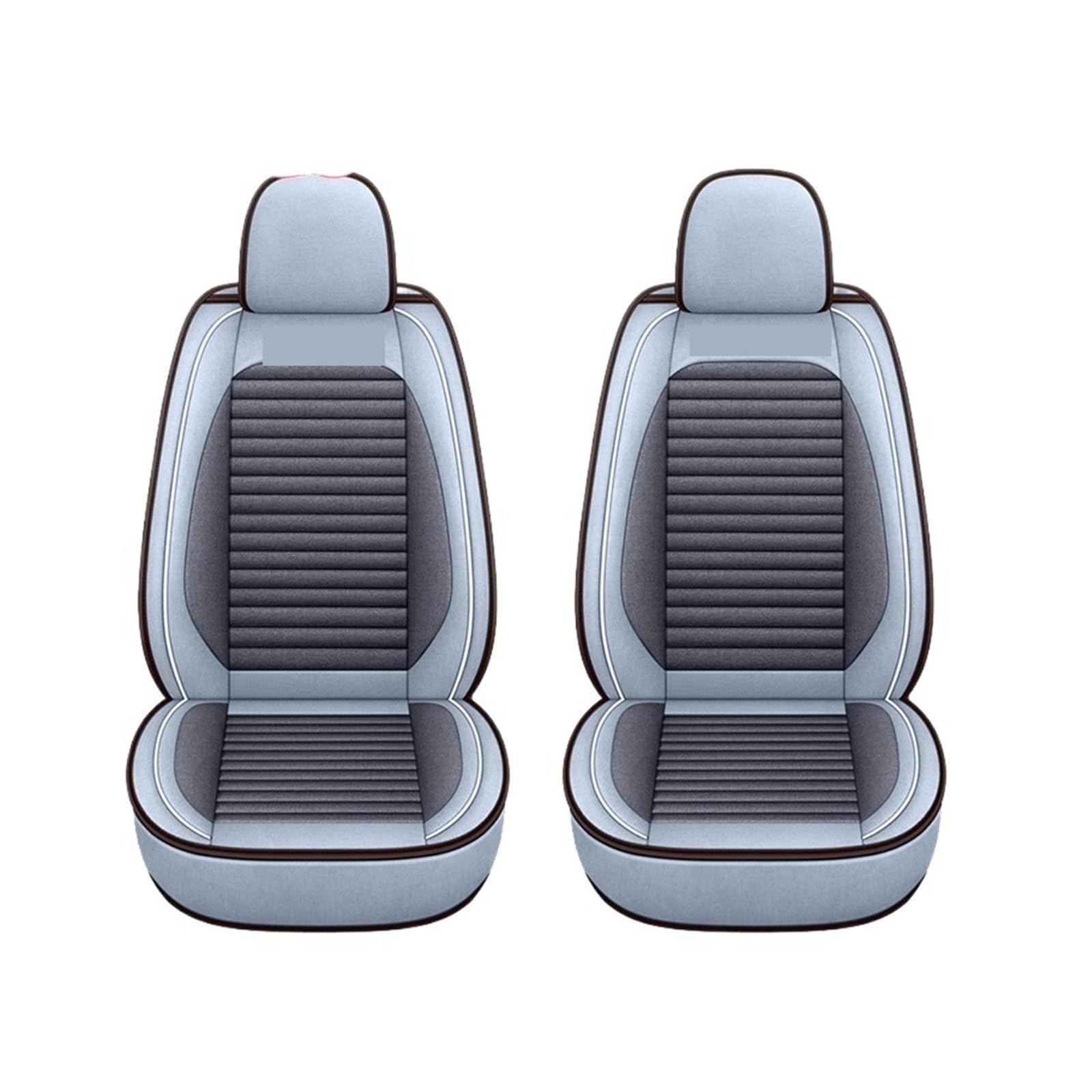 LADPZJNW Autositzbezüge Für den Innenraum des Autos, Flachs-Sitzbezug, Kissen, universeller Vier-Jahreszeiten-Surround-Autositz-Kantenschutz. Sitzbezügesets(Grey,Two Front seat Covers) von LADPZJNW