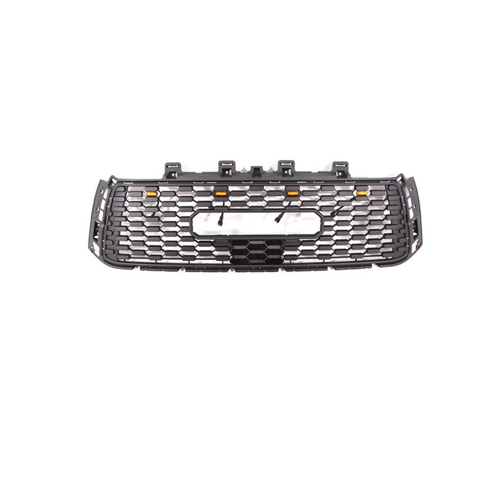 LADPZJNW Autositzbezüge Oberer Fronthaubengrill Racing-Grills ABS Mit -Stoßfängergitter Für T&oyota Für Tundra 2007-2013 Sitzbezügesets(Lights and Light Bar) von LADPZJNW