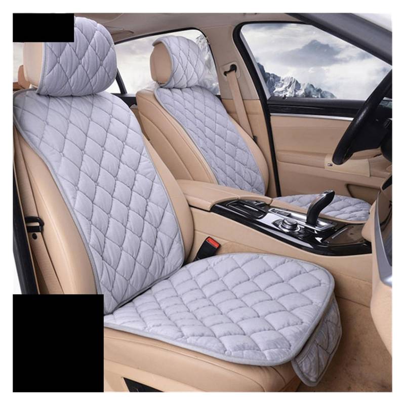 LADPZJNW Autositzbezüge Plüsch-Autositzkissen, universeller Sitzbezug, Autositzschutzmatte, Autobezüge für Einzelsitz vorne. Sitzbezügesets(Grey,2xHigh Back Seat Covers) von LADPZJNW