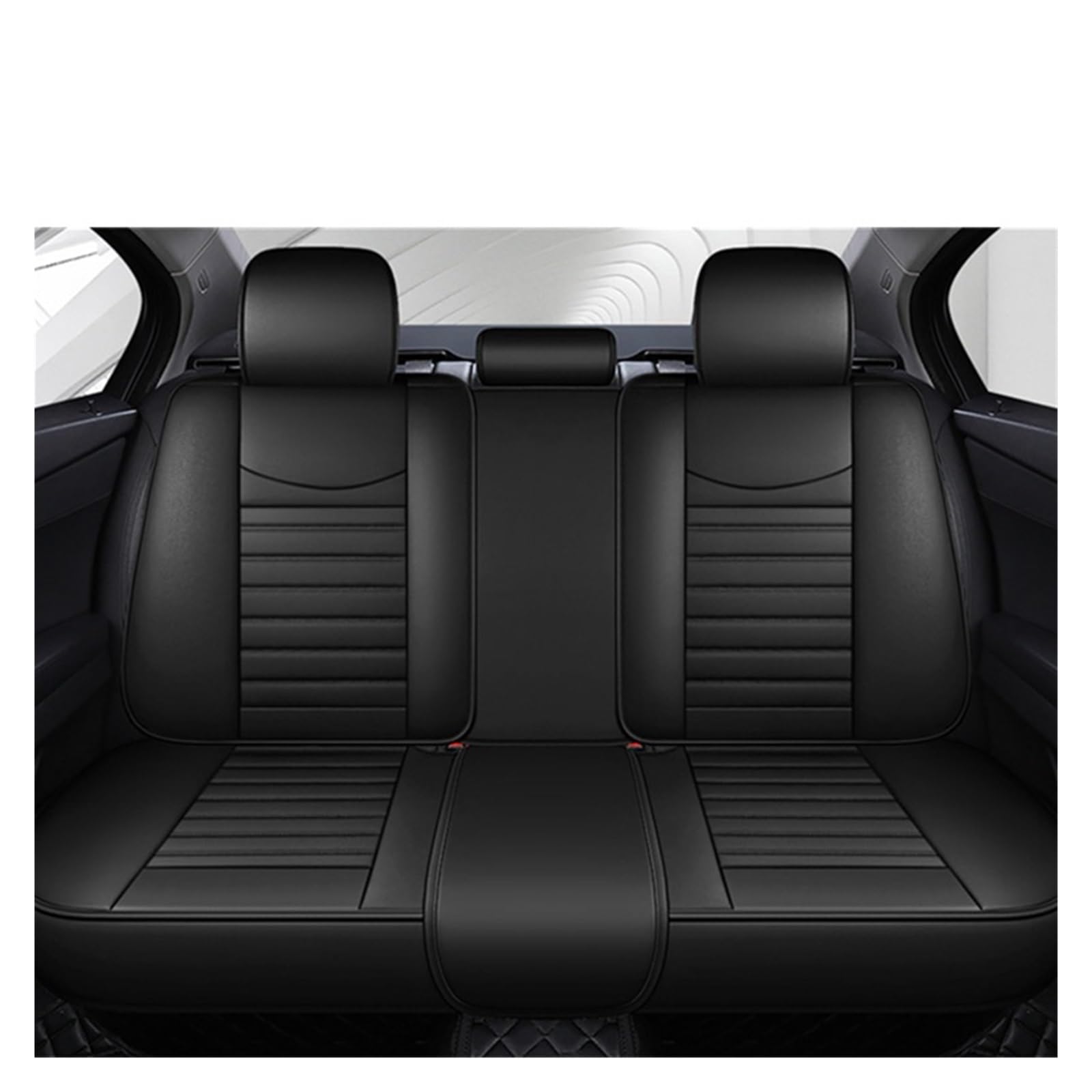 LADPZJNW Autositzbezüge Universal-Autositzbezug, Leder-Innenraum, Autositzbezüge, Matten, Sitzbezug-Schutzpolster. Sitzbezügesets(Schwarz,1 PCS Rear Seat Covers) von LADPZJNW