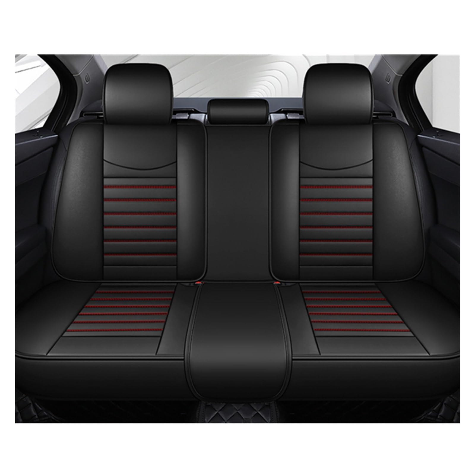 LADPZJNW Autositzbezüge Universal-Autositzbezug, Leder-Innenraum, Autositzbezüge, Matten, Sitzbezug-Schutzpolster. Sitzbezügesets(rot,1 PCS Rear Seat Covers) von LADPZJNW