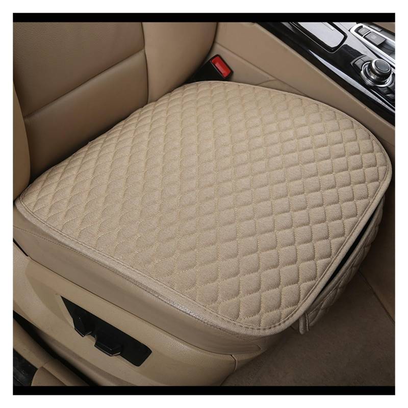 LADPZJNW Autositzbezüge Universal Autositzbezug Kissen vorne hinten Rücksitzbezug Autostuhl atmungsaktiver Schutz. Sitzbezügesets(Beige,1pcs Front Seat Covers) von LADPZJNW