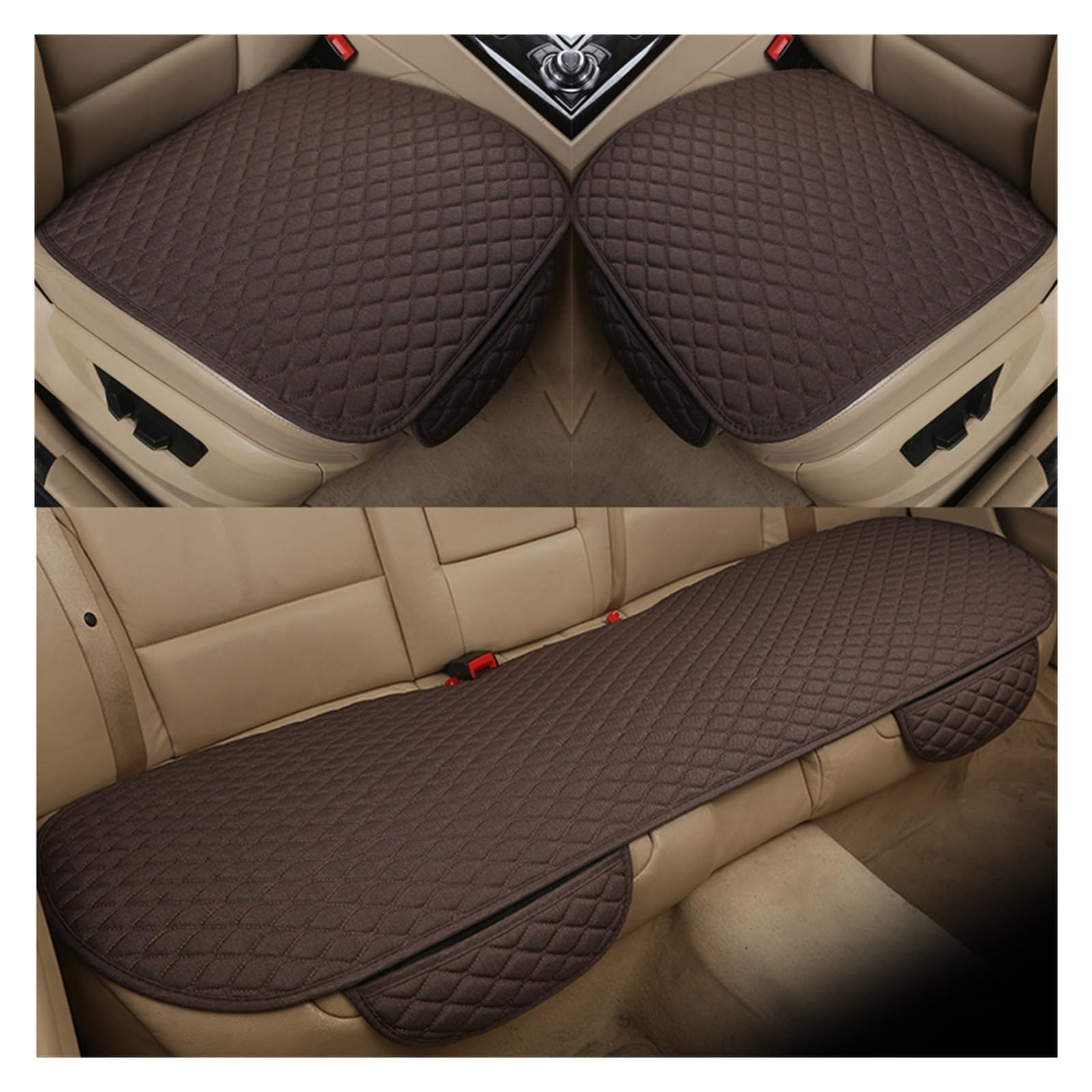 LADPZJNW Autositzbezüge Universal Autositzbezug Kissen vorne hinten Rücksitzbezug Autostuhl atmungsaktiver Schutz. Sitzbezügesets(Coffee,Set of seat Covers) von LADPZJNW