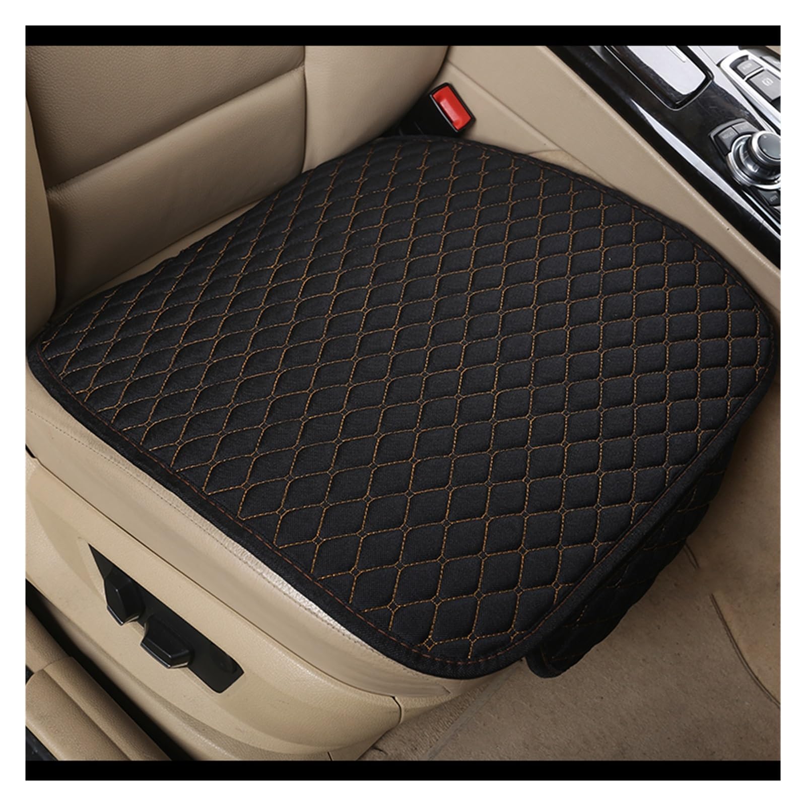 LADPZJNW Autositzbezüge Universal Autositzbezug Kissen vorne hinten Rücksitzbezug Autostuhl atmungsaktiver Schutz. Sitzbezügesets(Gold,1pcs Front Seat Covers) von LADPZJNW