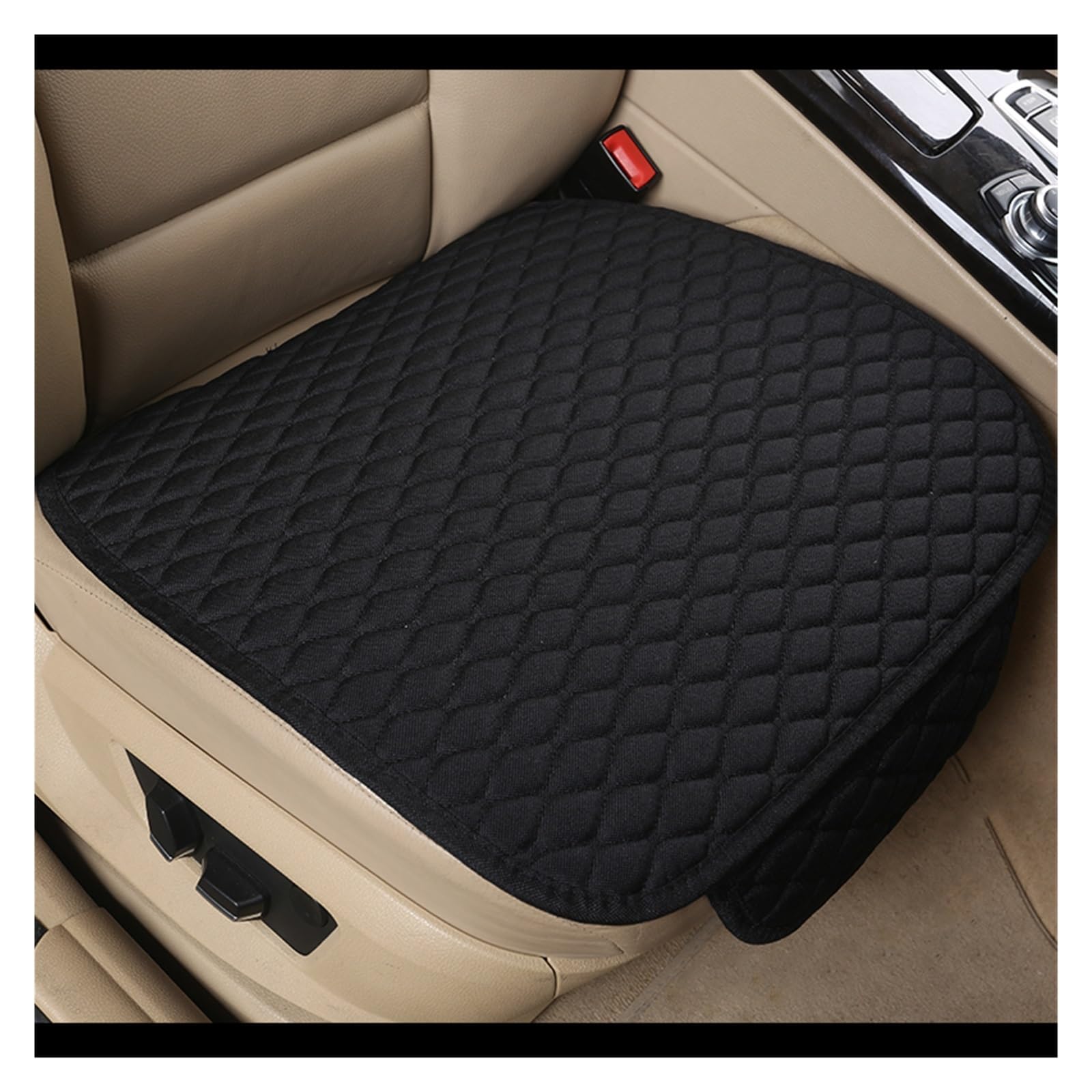 LADPZJNW Autositzbezüge Universal Autositzbezug Kissen vorne hinten Rücksitzbezug Autostuhl atmungsaktiver Schutz. Sitzbezügesets(Schwarz,1pcs Front Seat Covers) von LADPZJNW