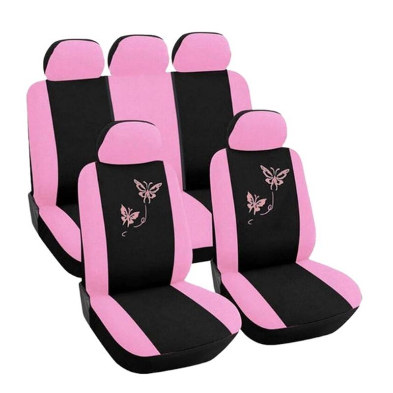 LADPZJNW Autositzbezüge Universell für Autobezüge, Sitz-Mesh-Schwamm-Design, vorne, Autositzbezug, Auto/LKW. Sitzbezügesets(Rosa,Set of seat Covers) von LADPZJNW