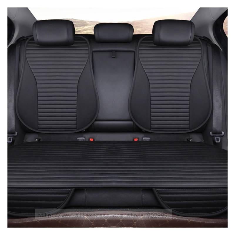 LADPZJNW Autositzbezüge Universelle Autositzbezüge, Pu-Leder, rutschfest, Wasser, leicht zu reinigen, Autositzkissen, Zubehör, Vier Jahreszeiten. Sitzbezügesets(Schwarz,1 x High Back Seat Covers) von LADPZJNW