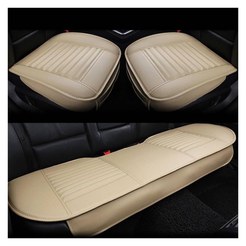 LADPZJNW Autositzbezüge Universeller Sitzbezug, Teppich, Leder, Autositzbezug, Innenraum, Autositzbezug, Kissen, Vier Jahreszeiten, Schutzmatte. Sitzbezügesets(Beige,Set of seat Covers) von LADPZJNW