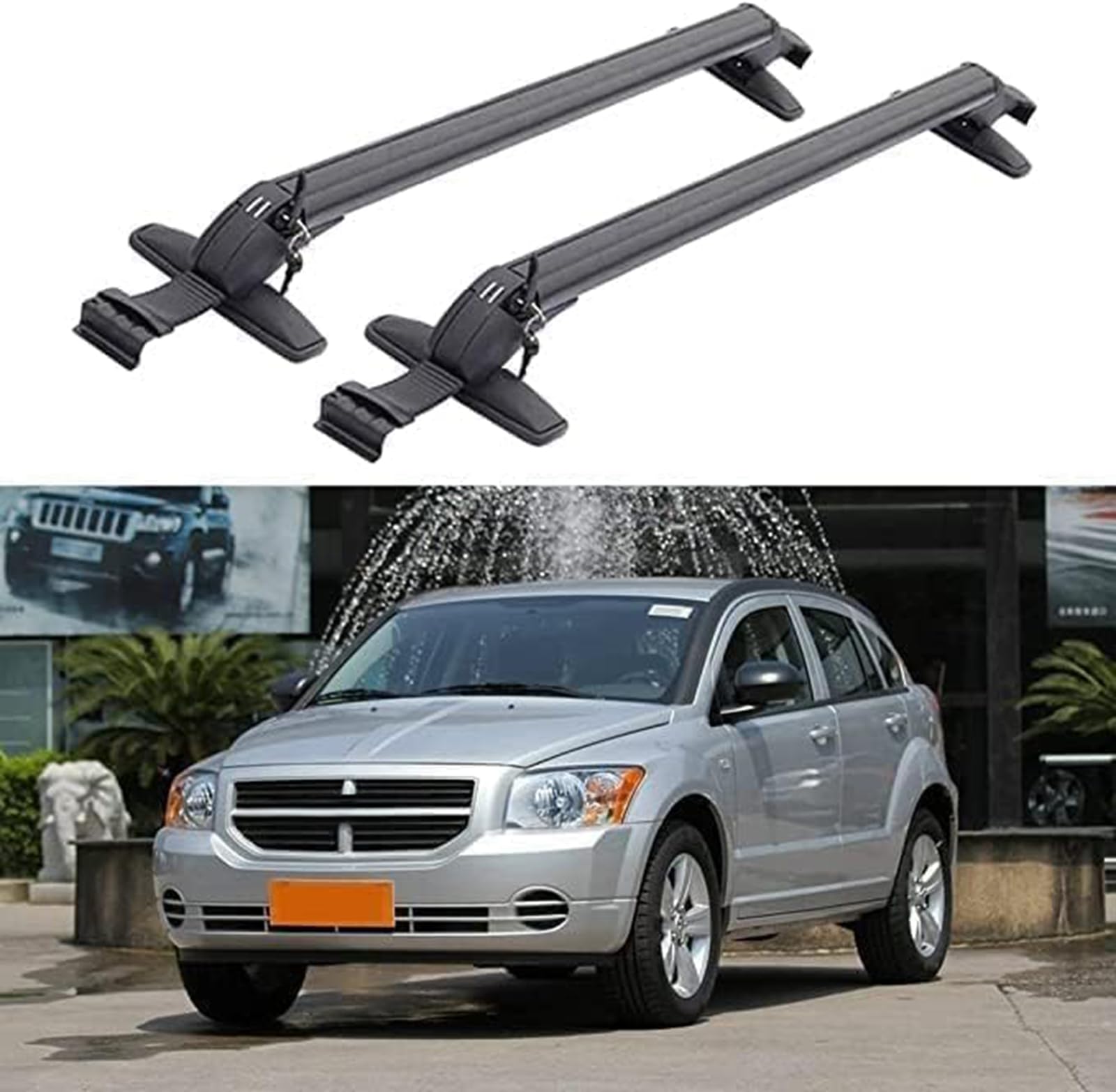 Auto Dachträger für Dodge Caliber 5 Door Estate 2006 2007 2008 2009 2010-2017, Dachträger Querträger Camping Transport DachbüGel Gepäckträger Zubehör von LAGNY