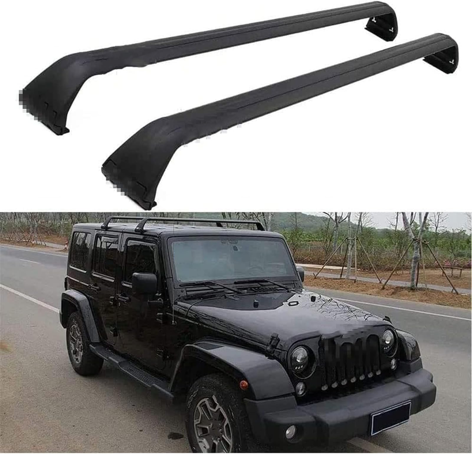 Auto Dachträger für Jeep Wrangler JK JL Unlimited 2007 2008 2009 2010 2011-2020, Dachträger Querträger Camping Transport DachbüGel Gepäckträger Zubehör von LAGNY