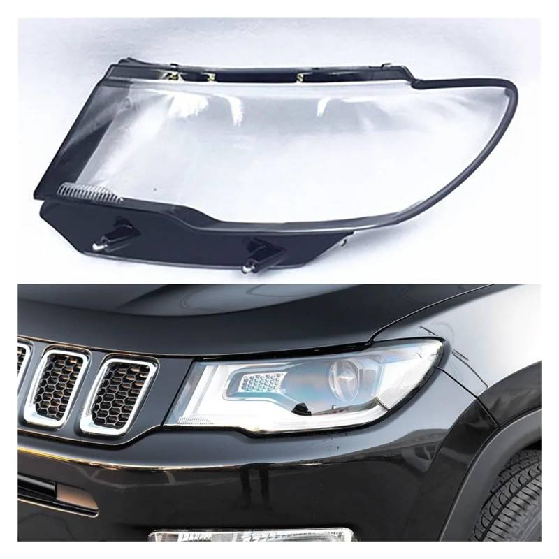 Auto Front Scheinwerfer Objektiv Auto Shell Transparent Lampenschirm Kompatibel for Jeep Compass 2017 2018 2019 Scheinwerfer Abdeckung Kopf Lampe ersatz(Left) von LAINGJINGMEI