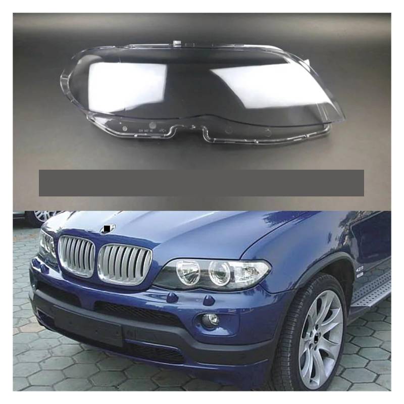 Auto Frontscheinwerfer Objektiv Glas Auto Shell Scheinwerfer Lampenschirm Kopf Licht Lampenabdeckung Lampenabdeckung Kompatibel mit BMW X5 E53 2004-2006(Left and Right) von LAINGJINGMEI