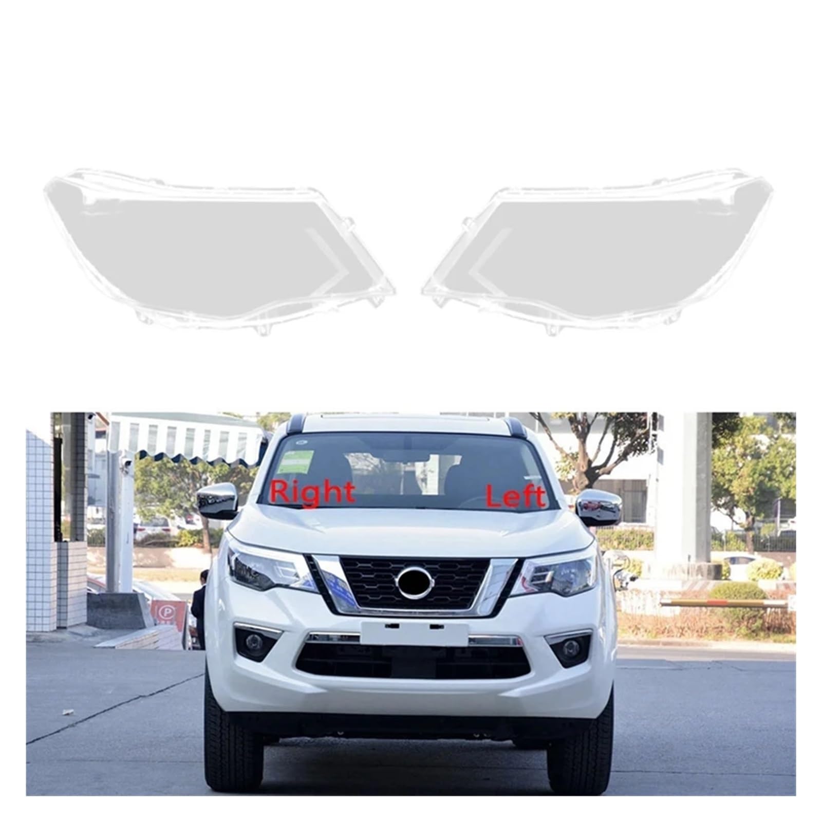 Auto Scheinwerfer Shell Lampe Schatten Transparente Objektiv Abdeckung Scheinwerfer Abdeckung Kompatibel for Nissan Terra 2018 2019 2020(Transparent Left) von LAINGJINGMEI