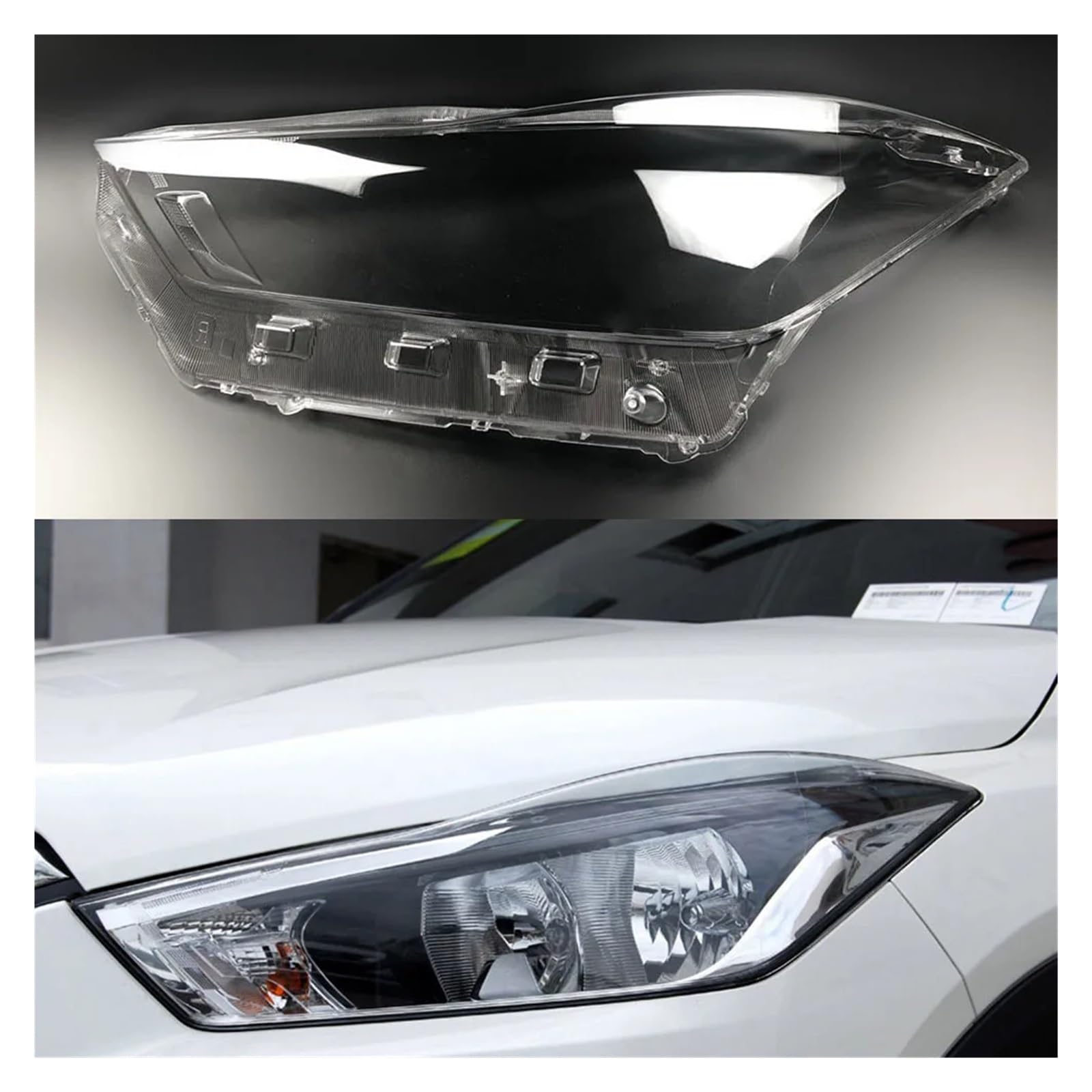 Auto Transparent Scheinwerfer Objektiv Glas Shell Lampe Lampenschirm Scheinwerfer Abdeckung Kompatibel for Nissan Kicks 2017 2018 2019 Auto Licht Kappen(Left) von LAINGJINGMEI