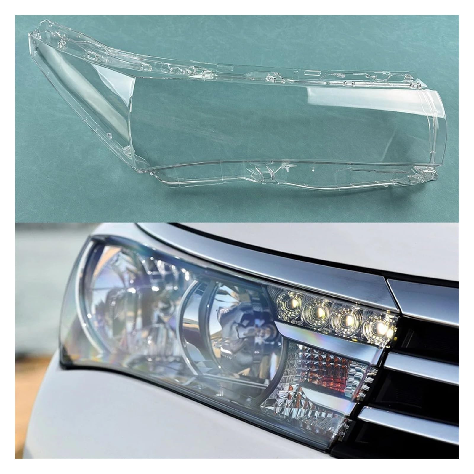 Kompatibel for Toyota Corolla (Übersee Version) 2014 2015 2016 2017 Auto Front Scheinwerfer Objektiv Abdeckung Auto Fall Scheinwerfer Glas Lampenschirm(Overseas Right) von LAINGJINGMEI