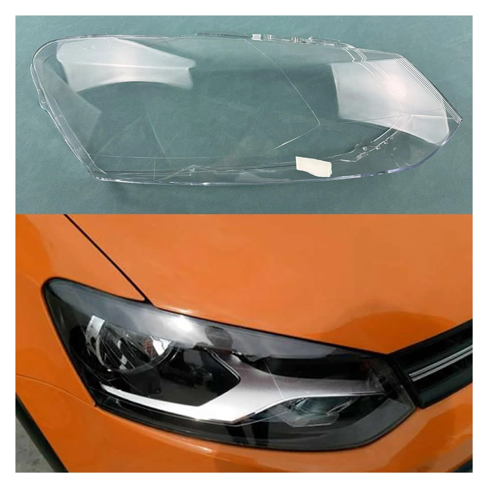 Kompatibel for VW Polo 2011 2012 2013 Auto Zubehör Scheinwerfer Abdeckung Transparent Lampenschirm Scheinwerfer Shell Objektiv(Right) von LAINGJINGMEI