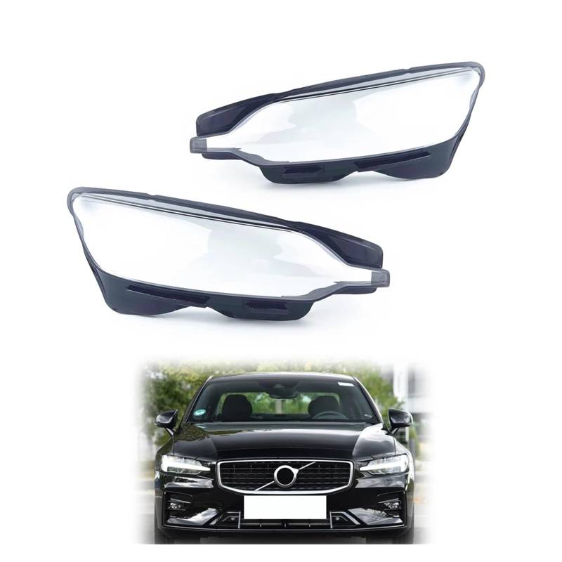 Kompatibel mit Volvo V60 S60 2020 2021 2022 2023 Auto-Scheinwerfer-Objektivabdeckung, Schale, Lampenschirm, transparente Scheinwerfer-Lampenmaske(Pair) von LAINGJINGMEI