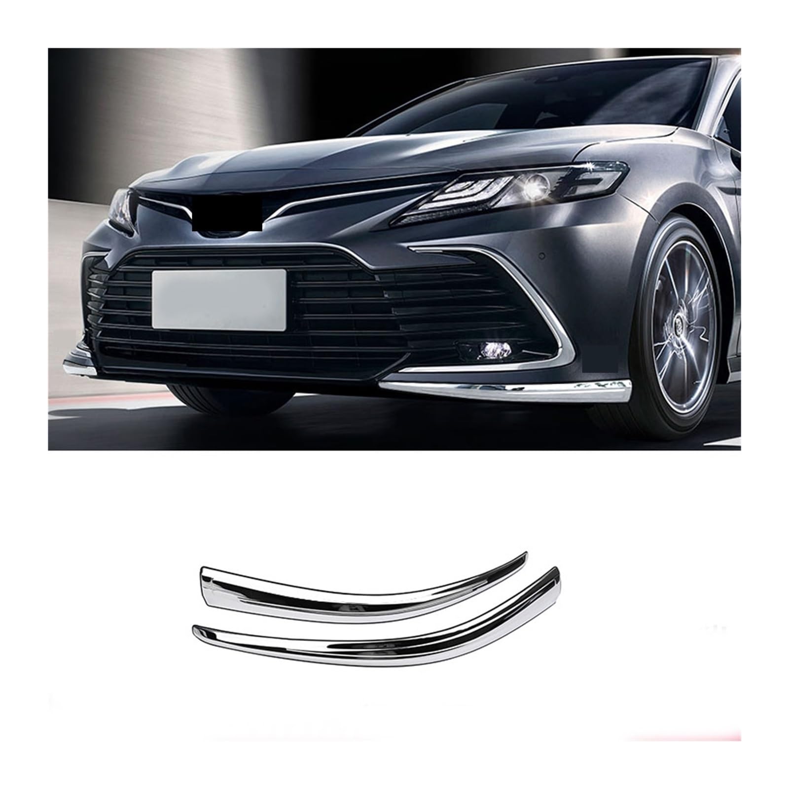 LAINGJINGMEI 2 stücke Kompatibel for Toyota Camry Sport V6 XSE SE 2018 2019 2020 2021 Edelstahl Stoßfänger Vorne Lip Ecke(2021 2022) von LAINGJINGMEI