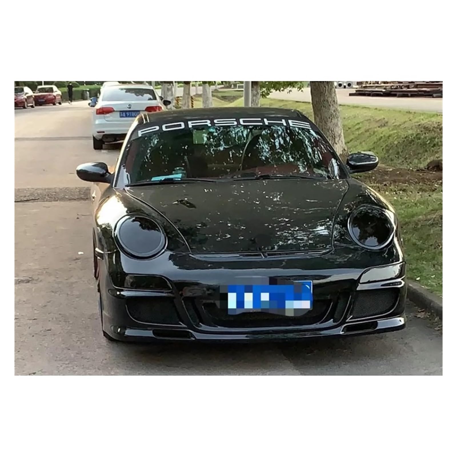 LAINGJINGMEI 911 997.1 997.2 GT3 Turbo S Carbon Fiber Licht Augenbrauen Abdeckung Lampenschirm Kompatibel for Porsche 911 Kompatibel for Carrera 997 05-12(997.1) von LAINGJINGMEI