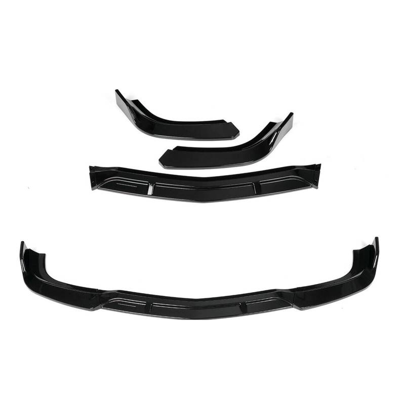 LAINGJINGMEI Auto Front Stoßstange Lip Splitter Spoiler Schutz Kompatibel for Mercedes Benz W204 C180 C200 C250 C300 C350 2012-2014(Black) von LAINGJINGMEI