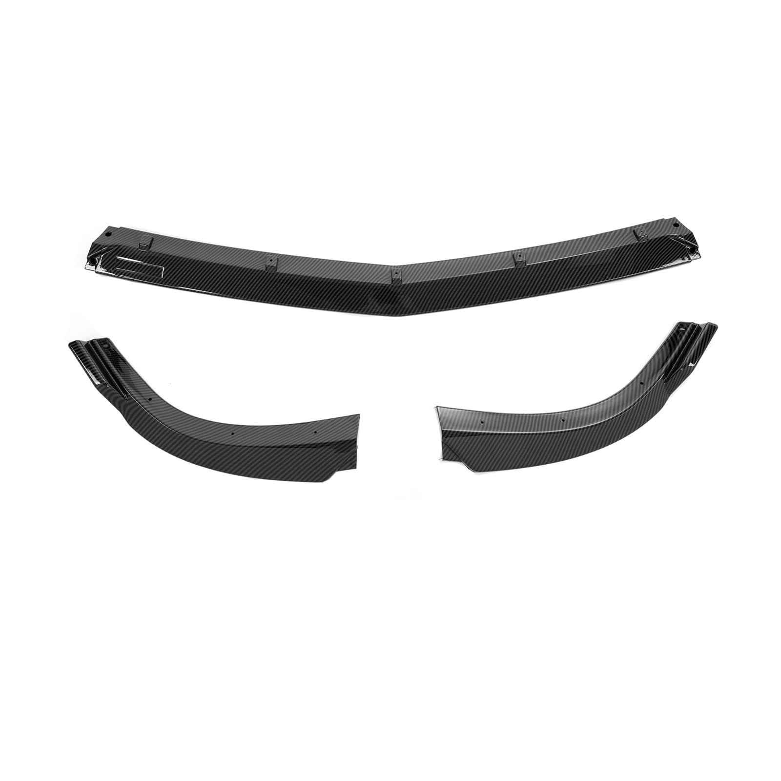 LAINGJINGMEI Auto Frontstoßstange Lippe Kompatibel for Mercedes-Benz C-Klasse W204 C200 C250 C300 Sport 2009-2014 Stoßstangenschutz Diffusor Spoilerschutz(Carbon Black) von LAINGJINGMEI