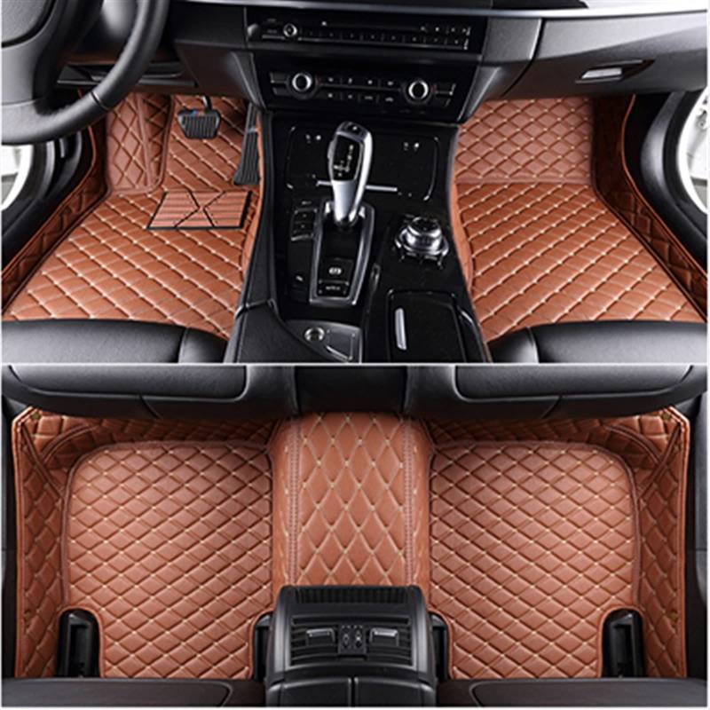 LAINGJINGMEI Auto-Fußmatten, kompatibel mit Range Rover Evoque Cabrio 2016–2018, Innendetails, Autozubehör, Teppich(Brown) von LAINGJINGMEI