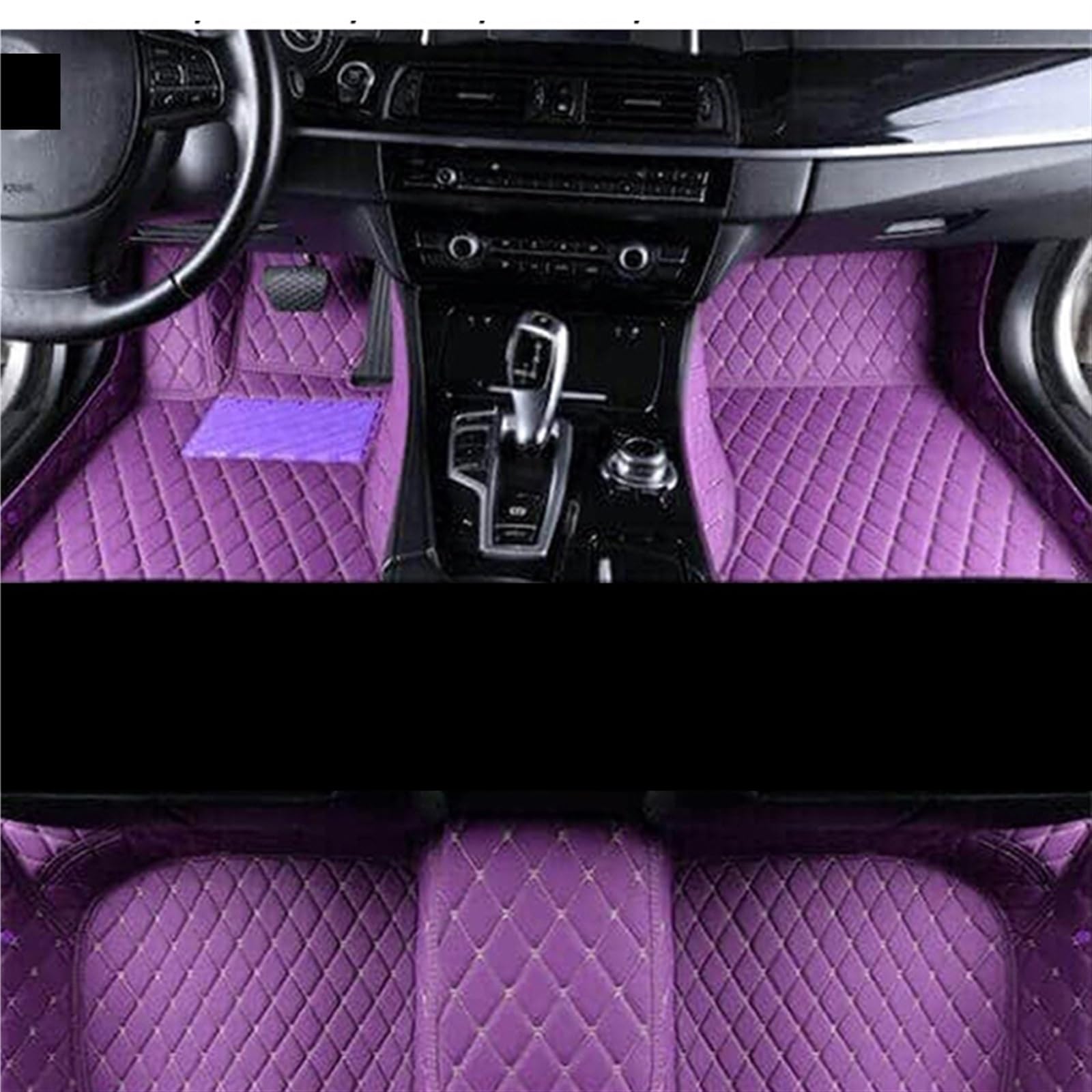 LAINGJINGMEI Auto-Fußmatten, kompatibel mit Toyota Land Cruiser Rando-Kurūzā LandCruiser 1999–2007, 5-Sitzer-Automatten, luxuriöse Teppiche, Tapeten, Autozubehör(LHD Purple) von LAINGJINGMEI