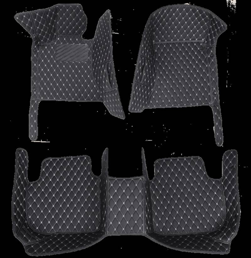 LAINGJINGMEI Auto Fußmatten Kompatibel for Toyota Yaris Cross 2020~2022 AUTO Nterior Zubehör Leder Teppiche Teppiche Fuß Pads(Black White) von LAINGJINGMEI