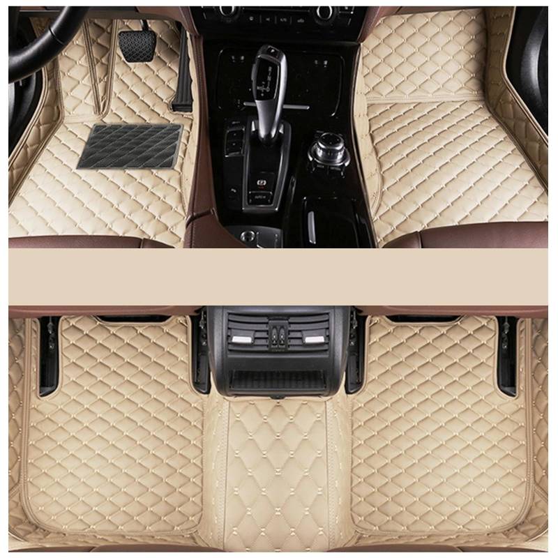 LAINGJINGMEI Auto-Fußmatten kompatibel for BMW 5 Series E60 2004 2005 2006, individuelle Auto-Fußpolster, Automobil-Teppichbezug, Innenzubehör(LIGHE BEIGE) von LAINGJINGMEI