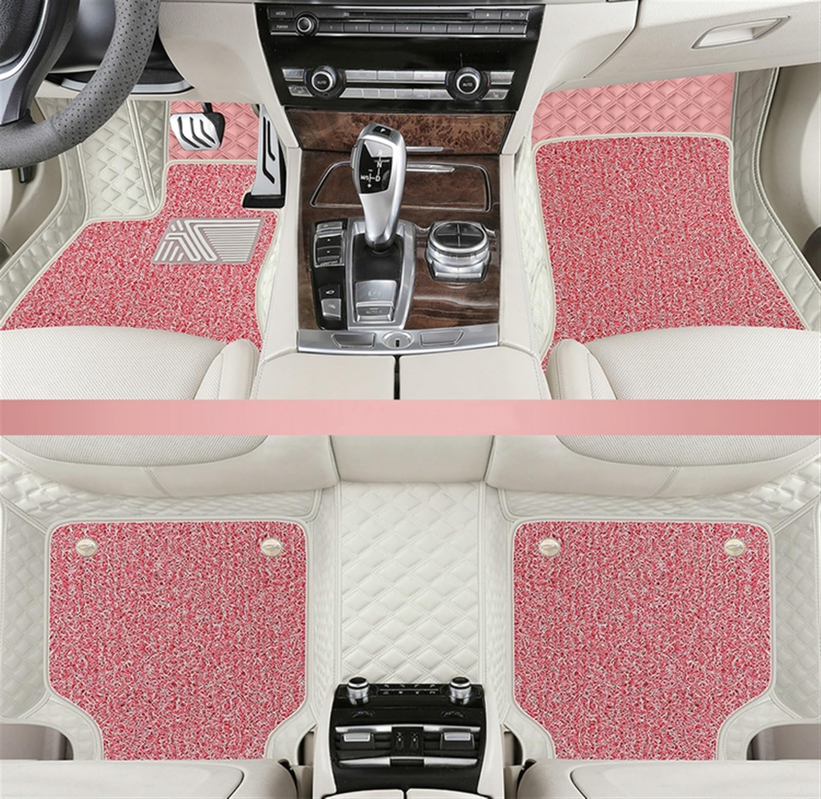 LAINGJINGMEI Auto-Fußmatten kompatibel for Kia Rio 3 2012–2017, Autozubehör, Tapete Automotivo(Colour 11) von LAINGJINGMEI