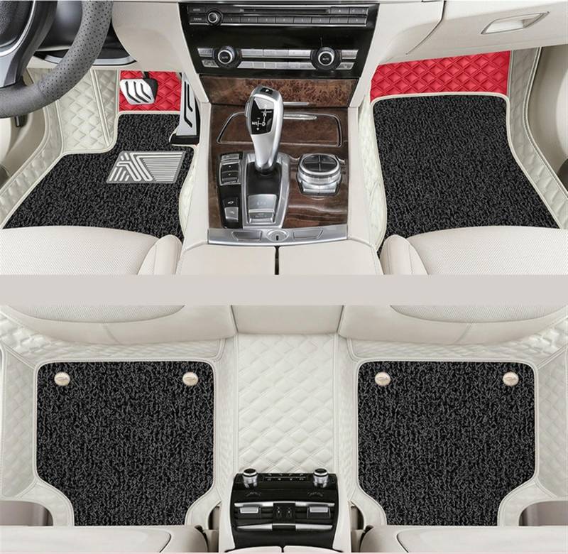 LAINGJINGMEI Auto-Fußmatten kompatibel for Kia Rio 3 2012–2017, Autozubehör, Tapete Automotivo(Colour 15) von LAINGJINGMEI