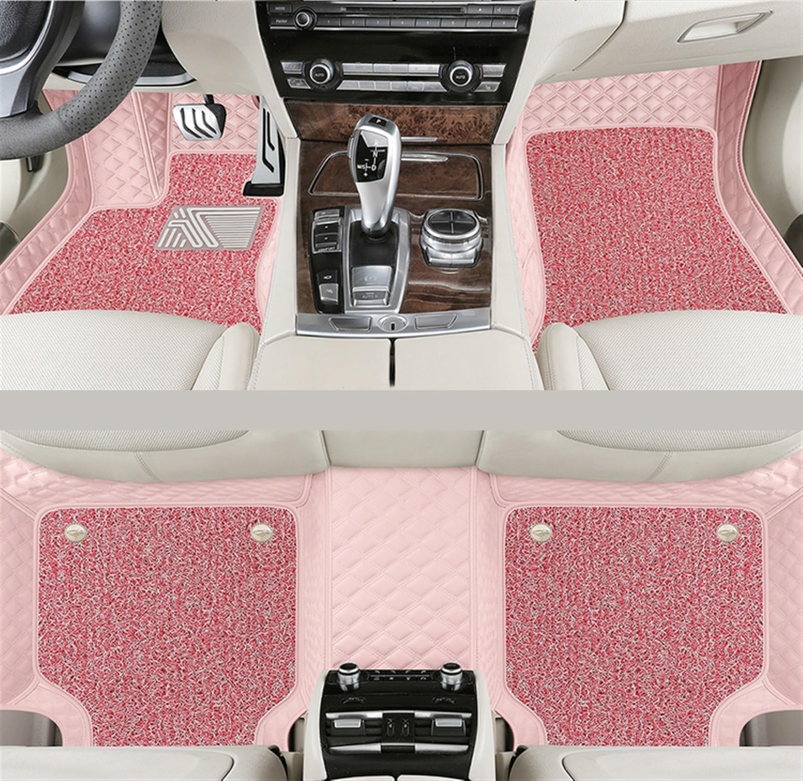 LAINGJINGMEI Auto-Fußmatten kompatibel for Kia Rio 3 2012–2017, Autozubehör, Tapete Automotivo(Colour 16) von LAINGJINGMEI