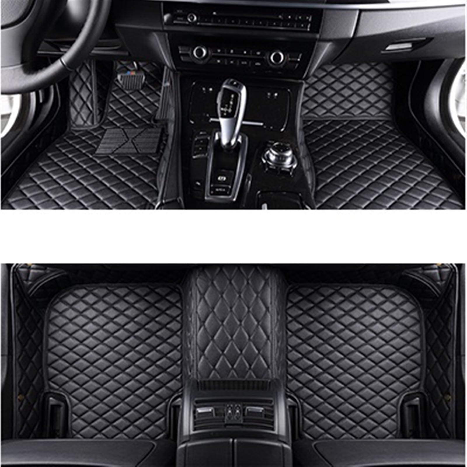 LAINGJINGMEI Auto-Fußmatten kompatibel for Mercedes W211 E-Klasse 2003–2008 Jahre, Innendetails, Autozubehör, Teppich(All black) von LAINGJINGMEI