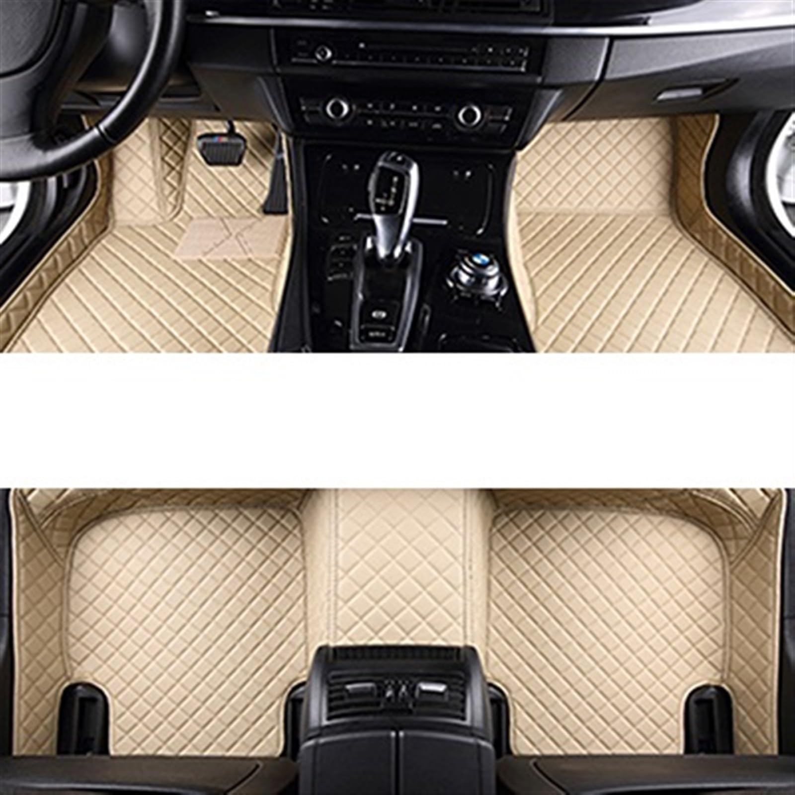 LAINGJINGMEI Auto-Fußmatten kompatibel for Mercedes W211 E-Klasse 2003–2008 Jahre, Innendetails, Autozubehör, Teppich(Beige) von LAINGJINGMEI