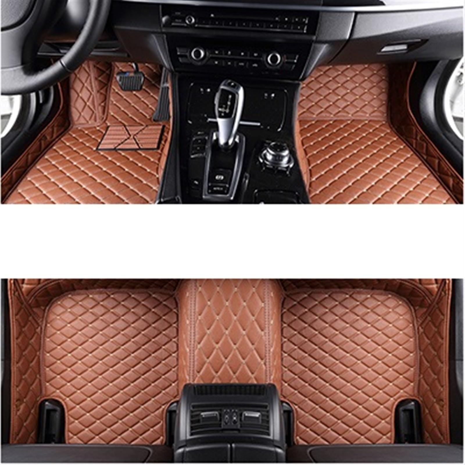 LAINGJINGMEI Auto-Fußmatten kompatibel for Mercedes W211 E-Klasse 2003–2008 Jahre, Innendetails, Autozubehör, Teppich(Brown) von LAINGJINGMEI