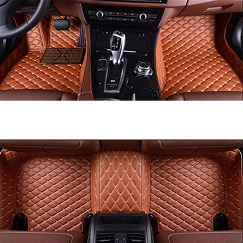 LAINGJINGMEI Auto-Fußmatten kompatibel for Mitsubishi alle Modelle Outlander Pajero Grandis ASX Pajero Sport Lancer Galant Lancer-ex(Brown) von LAINGJINGMEI