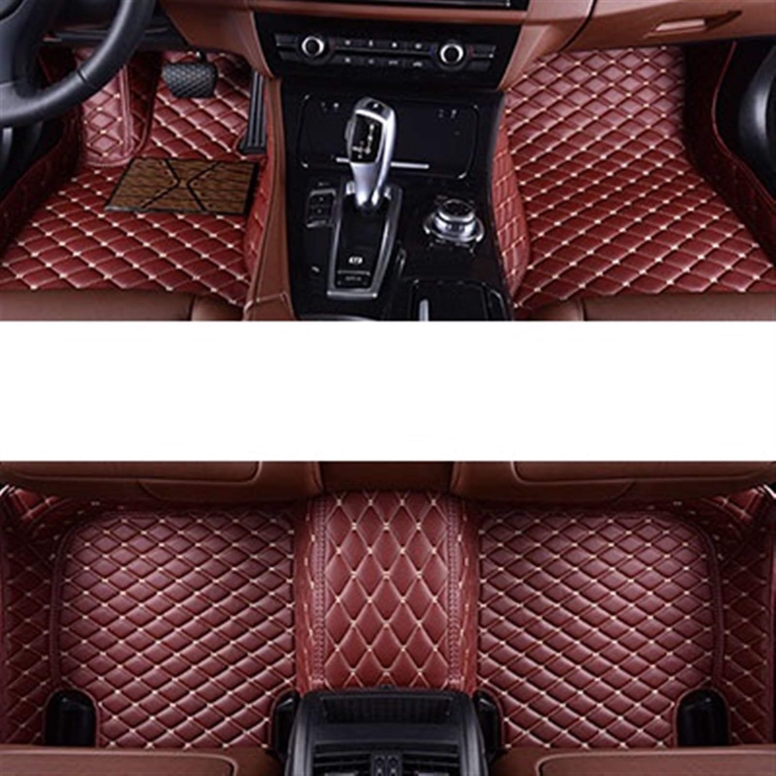 LAINGJINGMEI Auto-Fußmatten kompatibel for Mitsubishi alle Modelle Outlander Pajero Grandis ASX Pajero Sport Lancer Galant Lancer-ex(Wine red) von LAINGJINGMEI