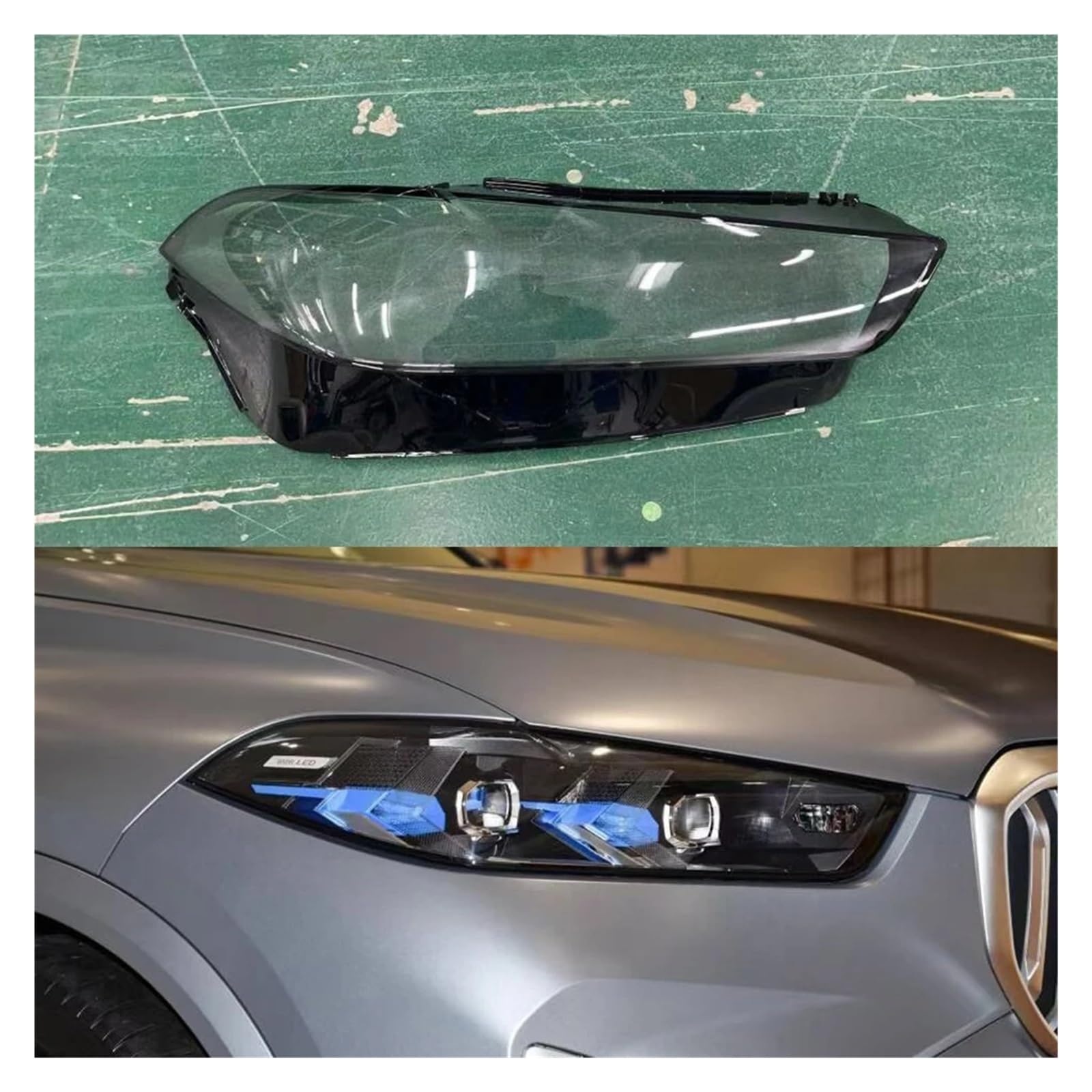 LAINGJINGMEI Auto-Lampenabdeckung, kompatibel mit BMW X5 X6 G18 2023 2024, Auto-Scheinwerferabdeckung, Scheinwerfermaske, Glaslinsenschale, transparente Lampenschirmkappen(Right) von LAINGJINGMEI