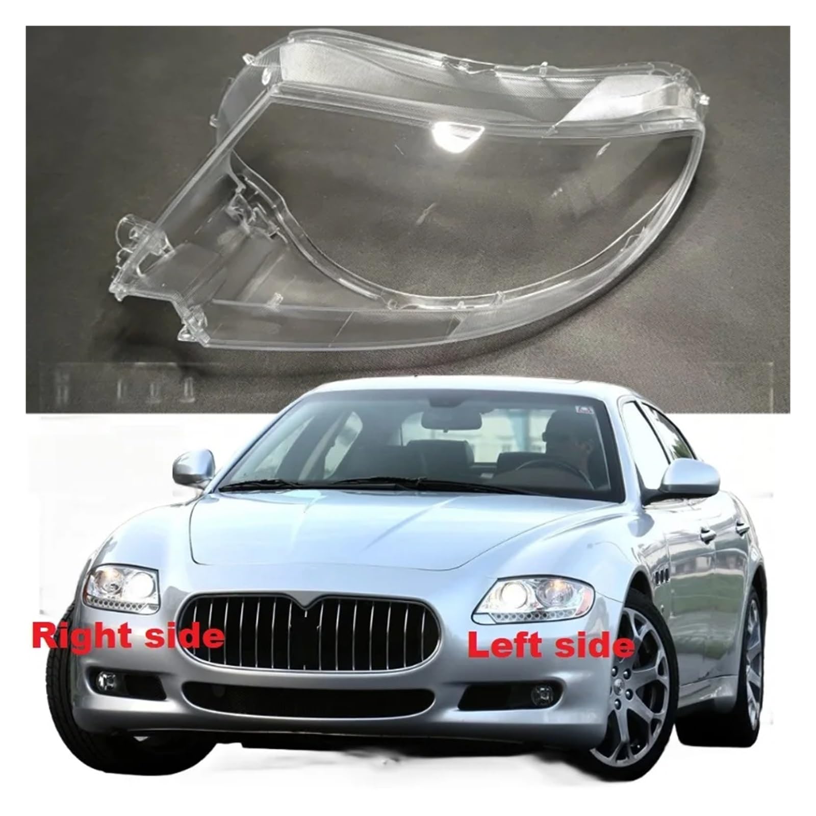 LAINGJINGMEI Autoscheinwerferlinsenschale, Scheinwerferglas, Lampenabdeckung, transparenter Lampenschirm, kompatibel mit Maserati Quattroporte 2007 2008 2009 2010 2011 2012(Left Side) von LAINGJINGMEI