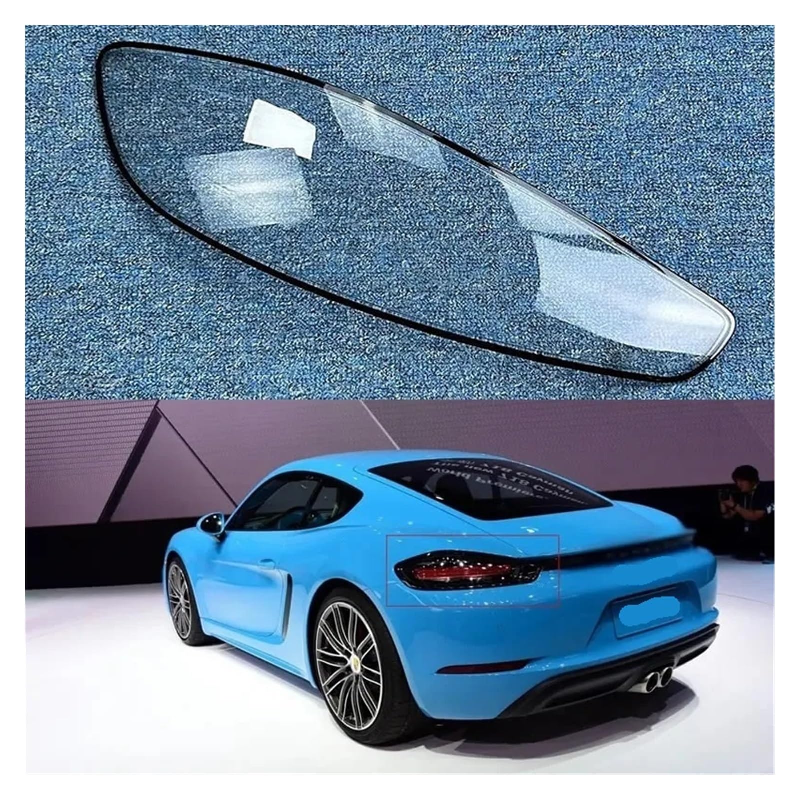 LAINGJINGMEI Autozubehör, kompatibel mit Porsche 718 Caymans/Boxster 16–22, Lampenschirm, Scheinwerferabdeckung, transparente Scheinwerferschale(Left and Right 2pcs) von LAINGJINGMEI