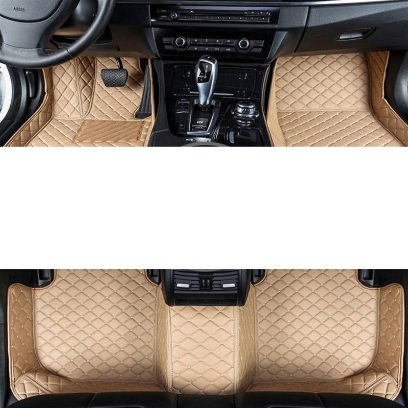 LAINGJINGMEI Benutzerdefinierte Auto-Fußmatten kompatibel for MG HS MG3 MG5 MG6 MG7 ZS GS GT Fuß Coche Zubehör Teppiche(Beige) von LAINGJINGMEI