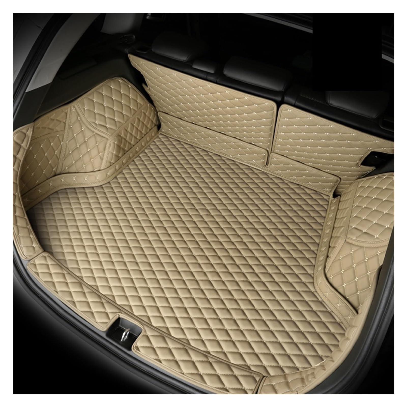 LAINGJINGMEI Benutzerdefinierte Kofferraummatte kompatibel for Geely Coolray 2021 2022 2023 Wasserdichtes Leder Innenbodenbrett Autozubehör(Beige) von LAINGJINGMEI