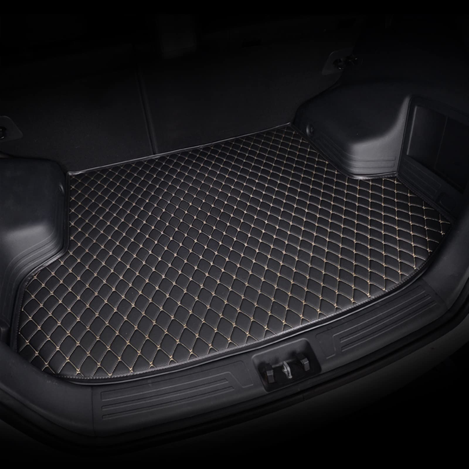 LAINGJINGMEI Benutzerdefinierte Kofferraummatten kompatibel for X-NV M-NV Auto Cargo Liner Autos Zubehör Auto Styling Innenteile(Black bige) von LAINGJINGMEI