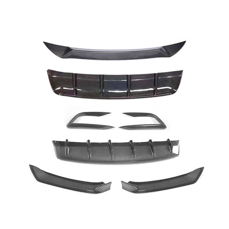 LAINGJINGMEI Carbon Fiber Front Bumper Lip Spoiler Splitter Mesh Covers Heckdiffusor Dekoration Kompatibel for Maserati Levante Limousine 4 Türer 2016-2019(Rear Middle Spoiler) von LAINGJINGMEI