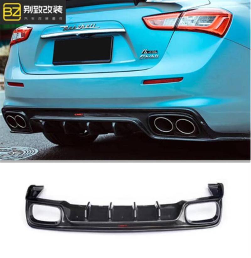 LAINGJINGMEI Carbon Fiber Front Stoßstange Lip Splitter Diffusor Lip Spoiler Abdeckung Kompatibel for Maserati Ghibli 2018 2019 2020 2021 2022(Diffuser) von LAINGJINGMEI