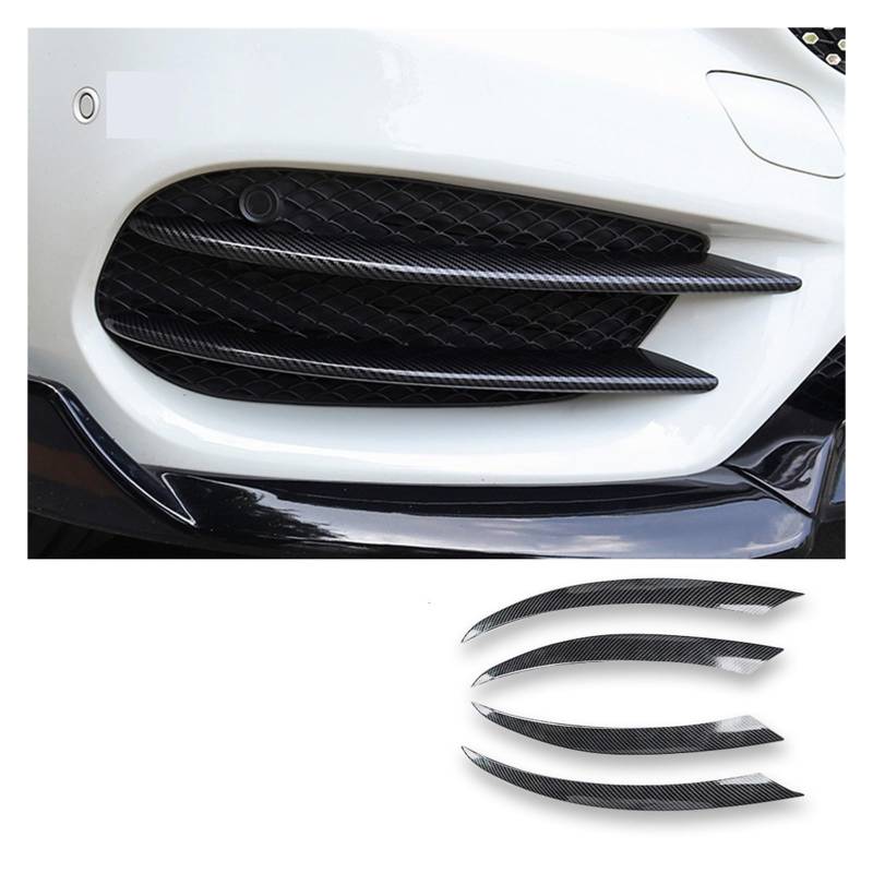 LAINGJINGMEI Carbon Fiber Nebelscheinwerferabdeckung Kompatibel for Mercedes Benz C Klasse W205 C180 C200 C250 C260 C300 2015-2018 Frontstoßstange Spoiler Zubehör(A Carbon Fiber Style) von LAINGJINGMEI