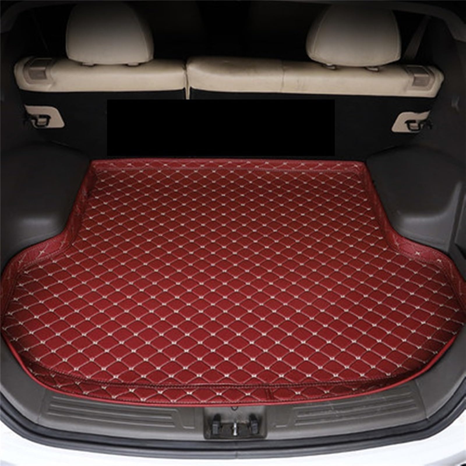 LAINGJINGMEI Kofferraum Matte ALLE Wetter AUTO Schwanz Boot Gepäck Pad Teppich Hohe Seite Cargo-Liner Kompatibel for Cadillac XT4 2018 2019-2024(Wine Red) von LAINGJINGMEI