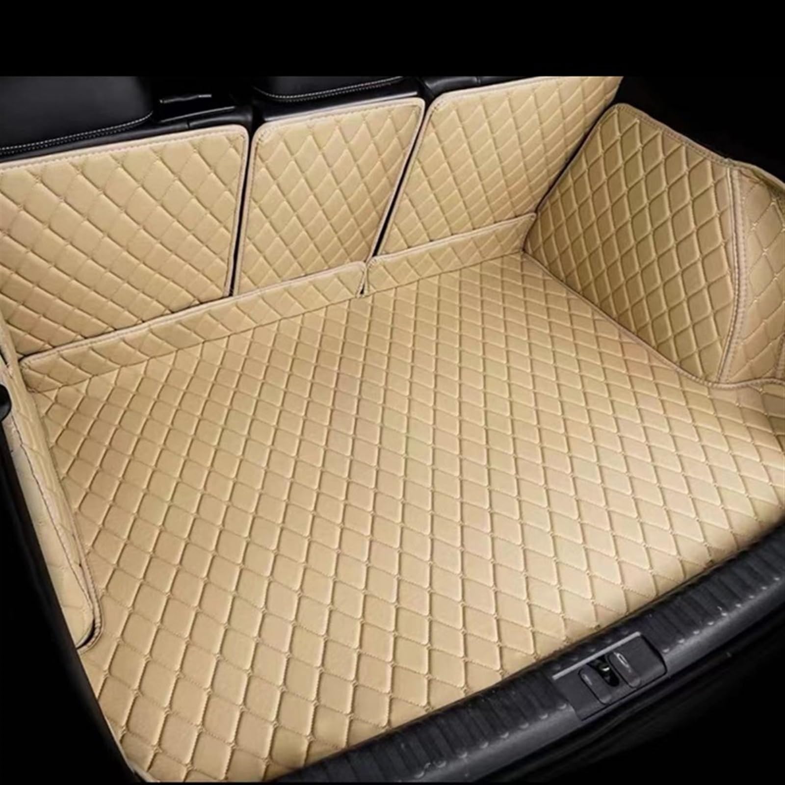 LAINGJINGMEI Kofferraum Matte Kompatibel for Hyundai Tucson 2016 2017 2018 2019 2020 Boot Mat Hinten Stamm Liner Cargo Floor Teppich auto Zubehör(3D BEIGE) von LAINGJINGMEI