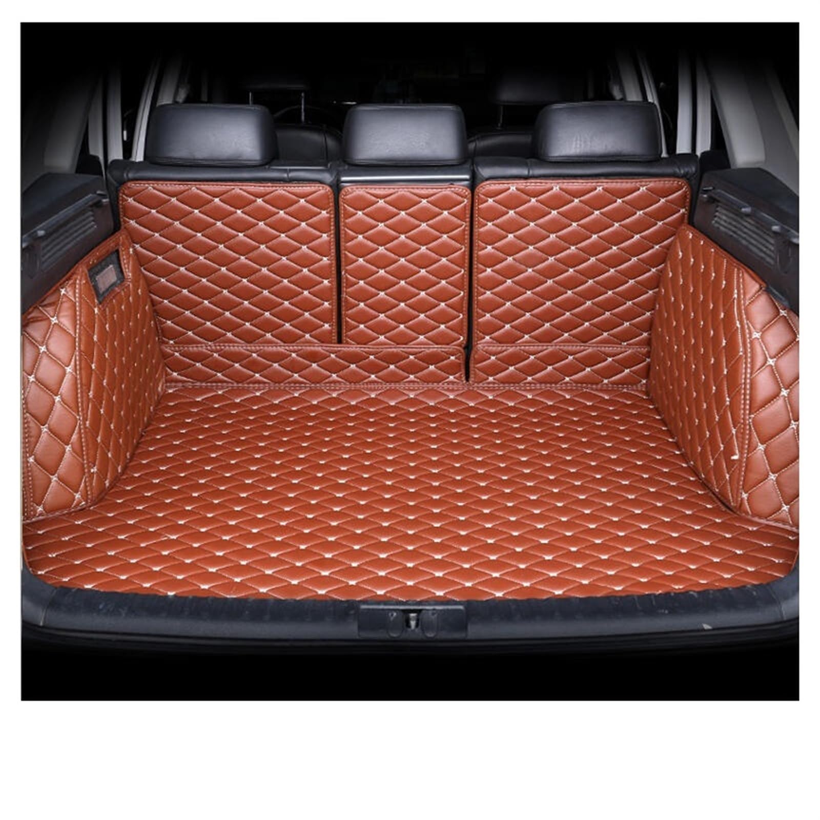 LAINGJINGMEI Kofferraum Matte Kompatibel for VW Sharan Sieben Sitze 2012 2013 2014 2015 2016 2017-2019 Cargo-Liner Teppich innen Zubehör Abdeckung(Brown) von LAINGJINGMEI